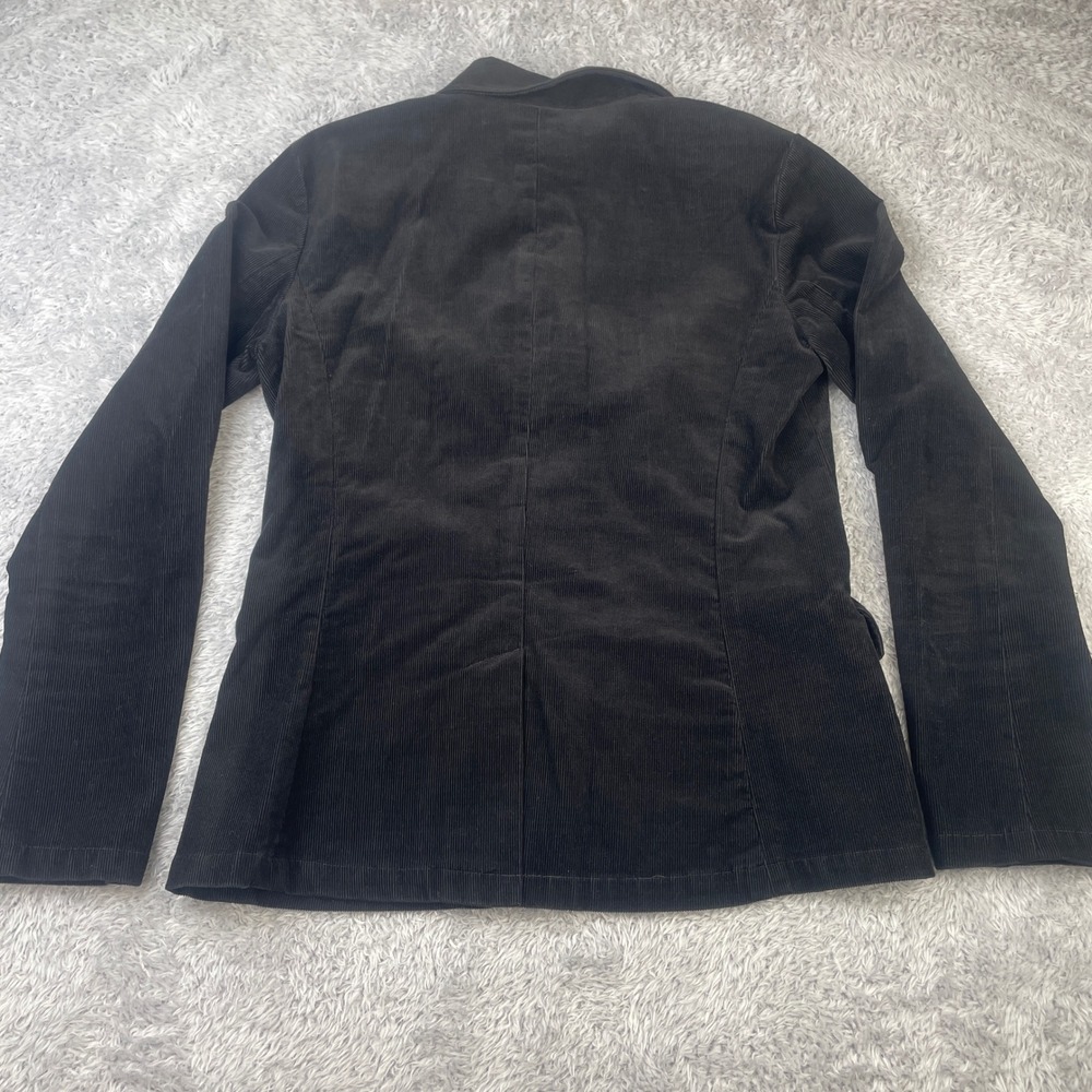 Lauren Ralph Lauren Blazer Women 10 Black Corduroy 3-Button Tailored Jacket - Picture 5 of 9